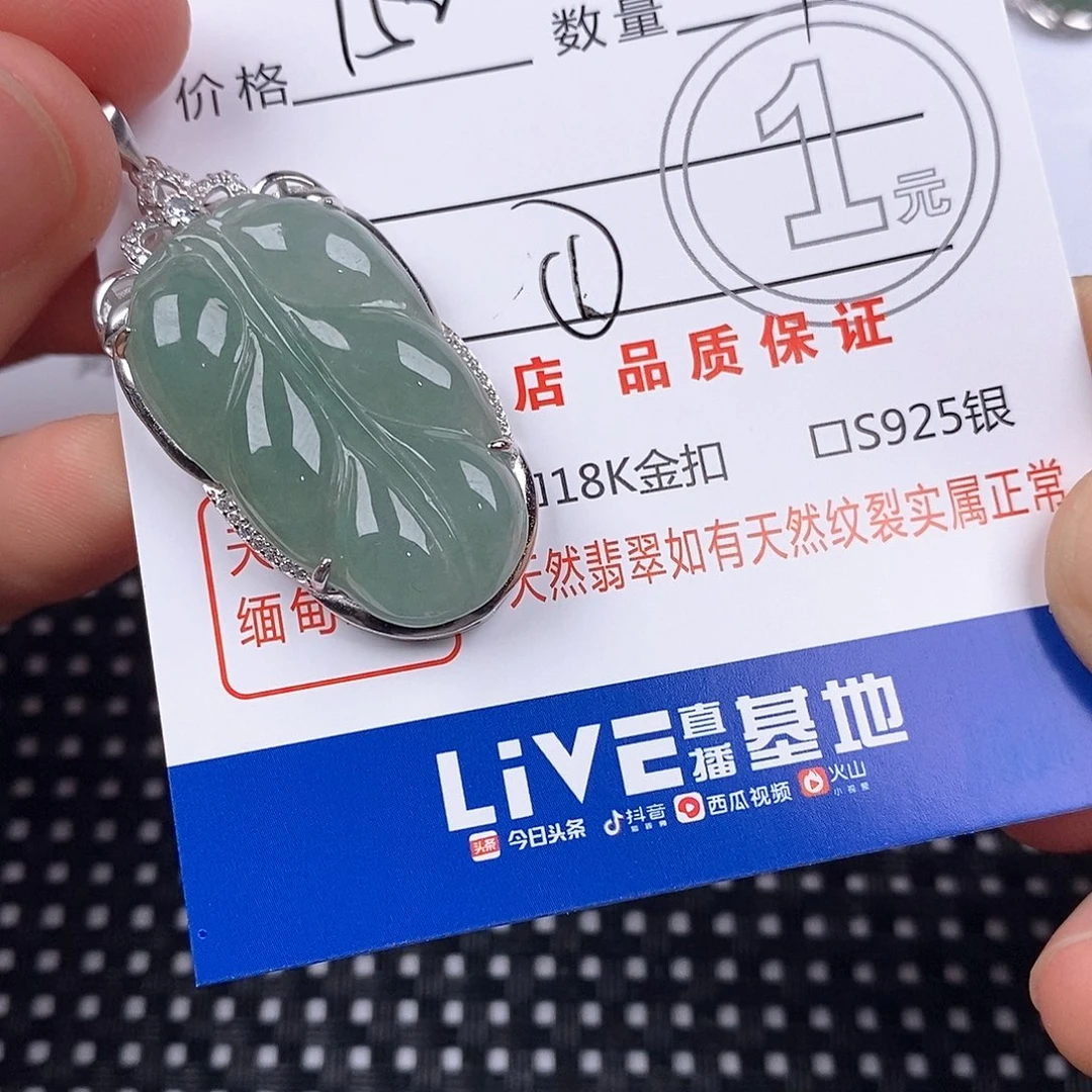 魏***子翡翠银S925镶嵌颈饰