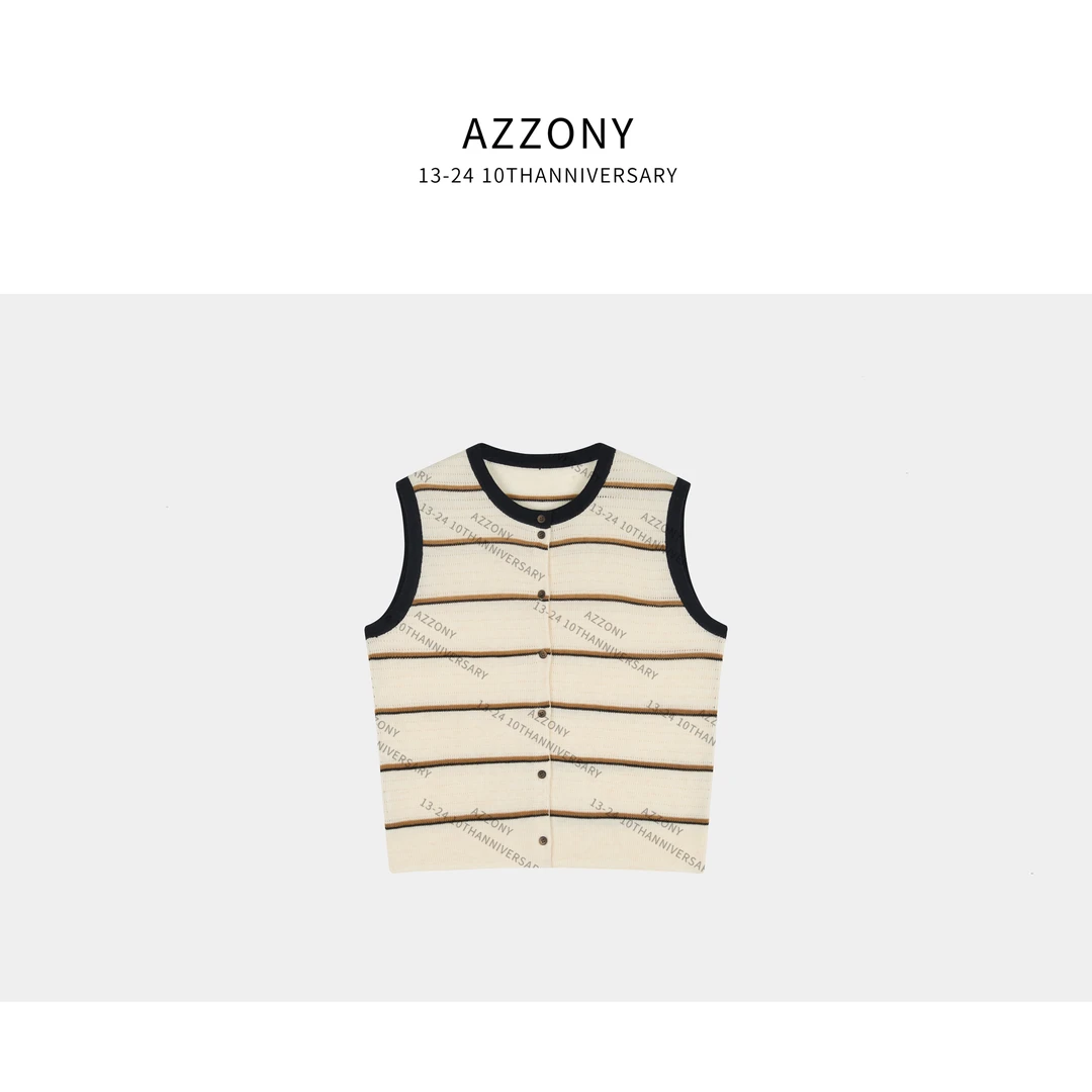 YYL  绵羊毛条纹背心 2025秋款上新autumn 69199