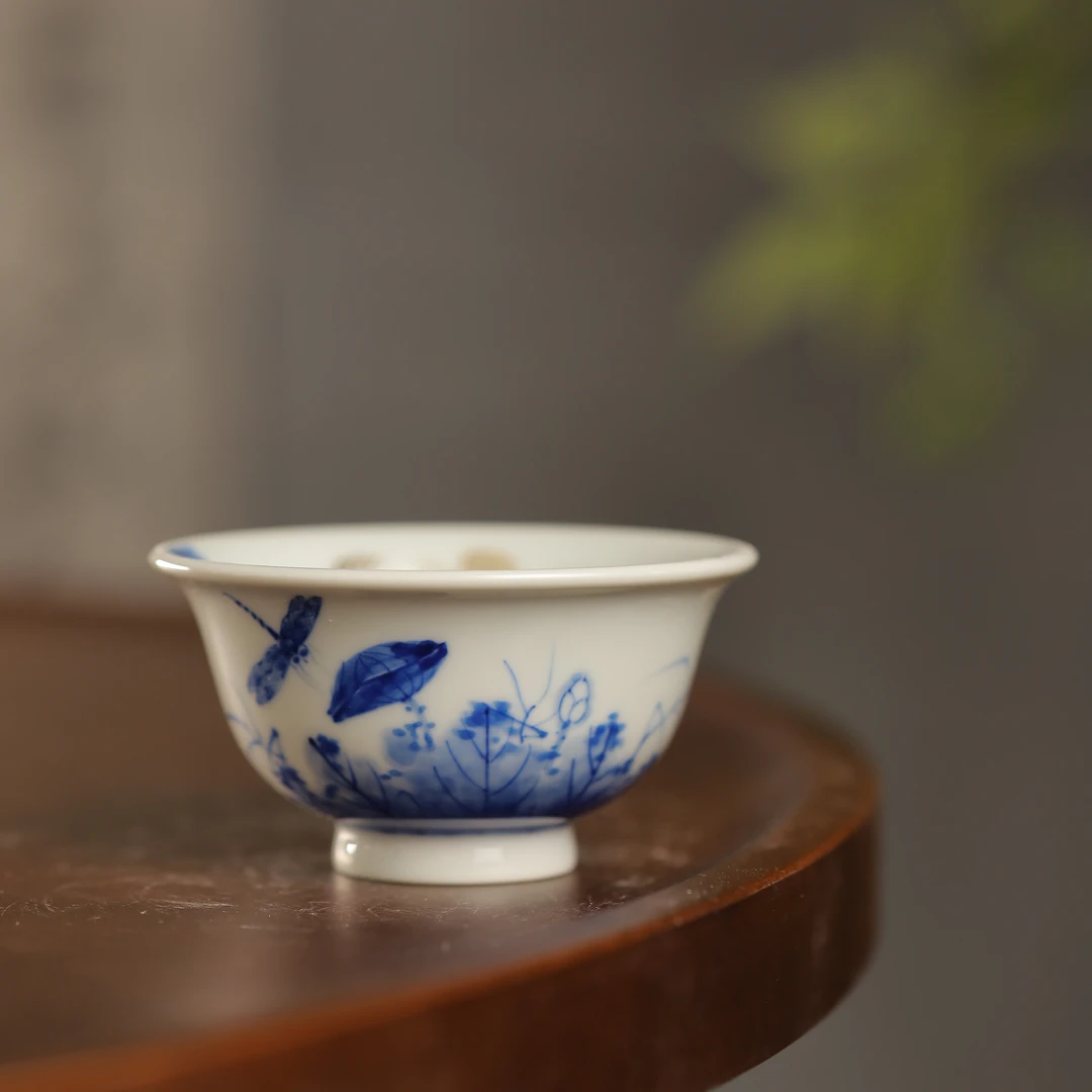 小桥窑青花联名款和为贵压手杯