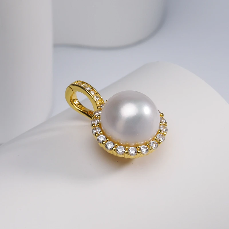 淡水无核珍珠11-12mm 吊坠 万能扣