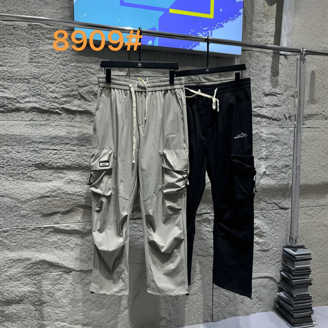 180-300斤大码男士加肥加大春夏季宽松阔腿工装大口袋休闲裤909#