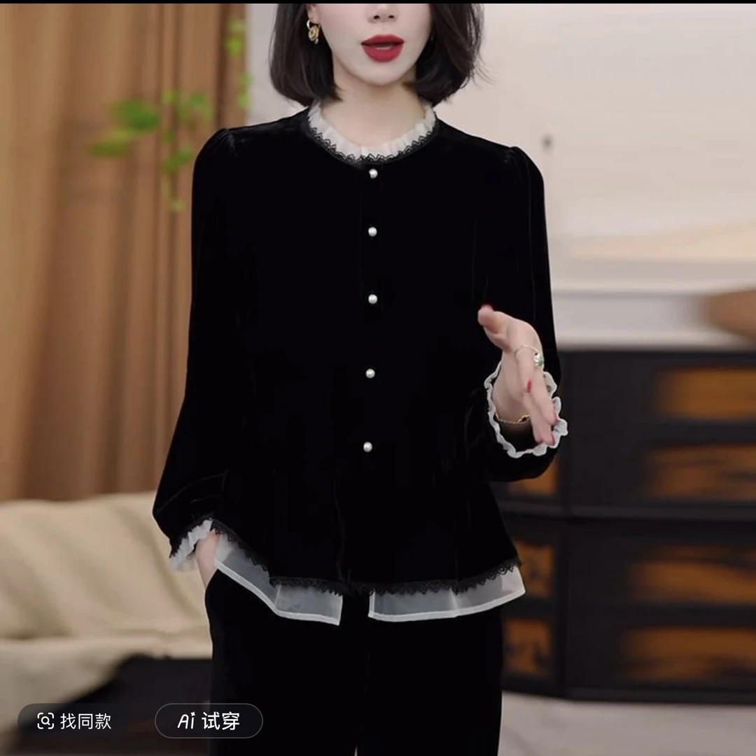 【岚子高货】法式假两件衬衫2025年秋季新款百搭休闲显瘦时尚上衣