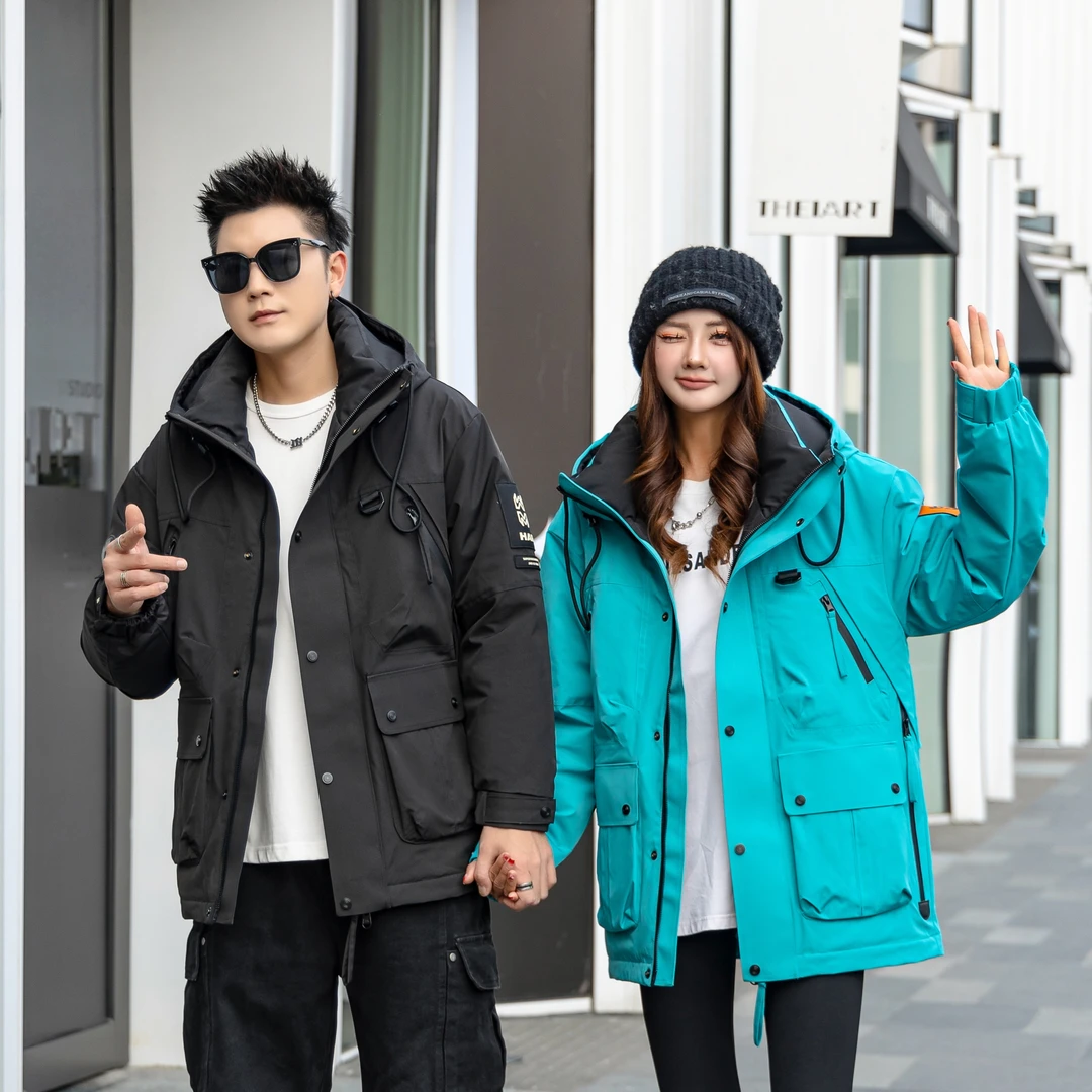 【新店福利】冬季男士工装加厚保暖连帽90白鸭绒高克重极寒羽绒服