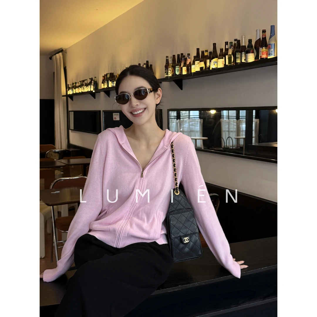 【LUMIEN 新品】“悠闲时光”亲肤羊绒混纺时尚休闲连帽衫LX5HSS131