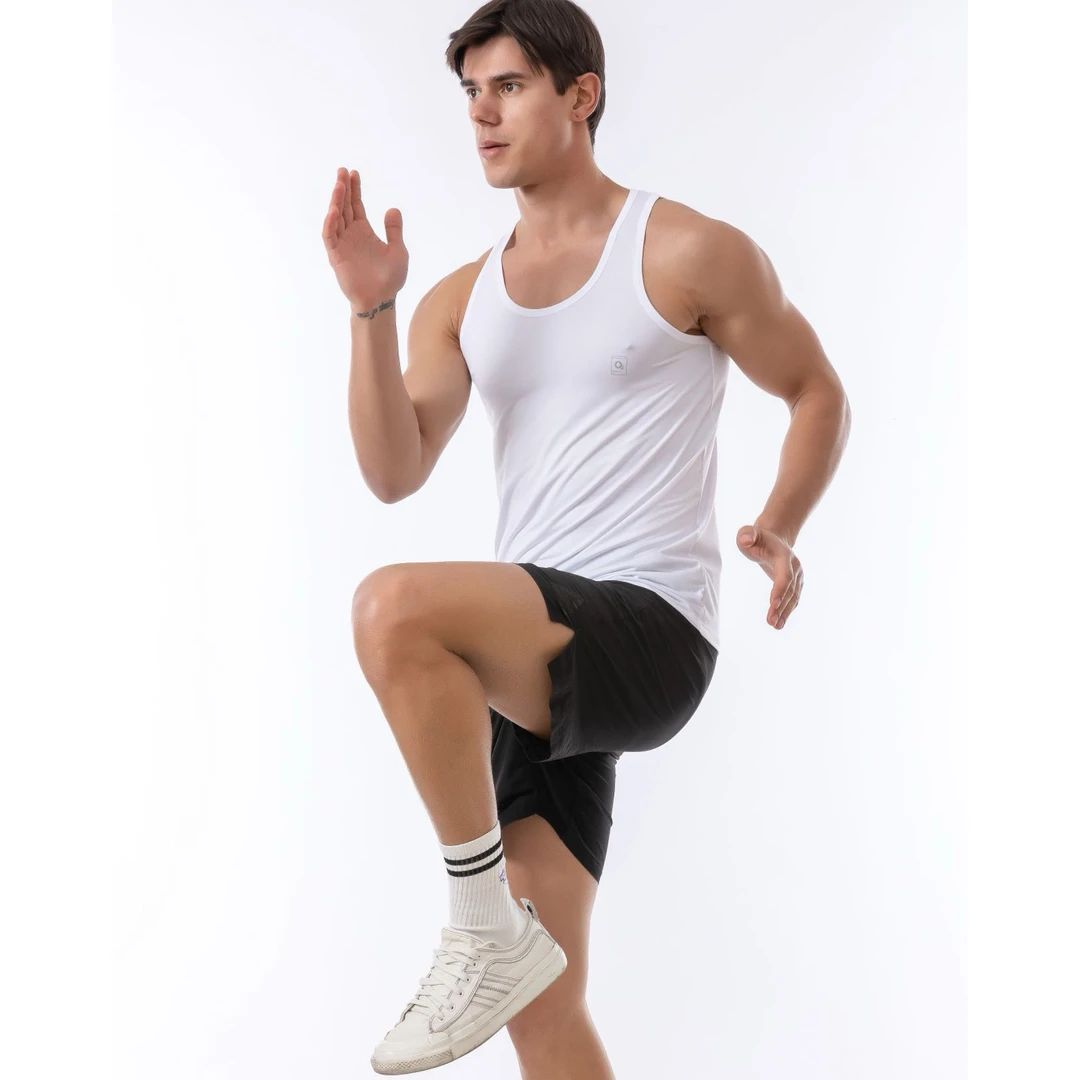 夏季50支优可丝男士背心薄款无袖打底透气健身户外休闲运动上衣