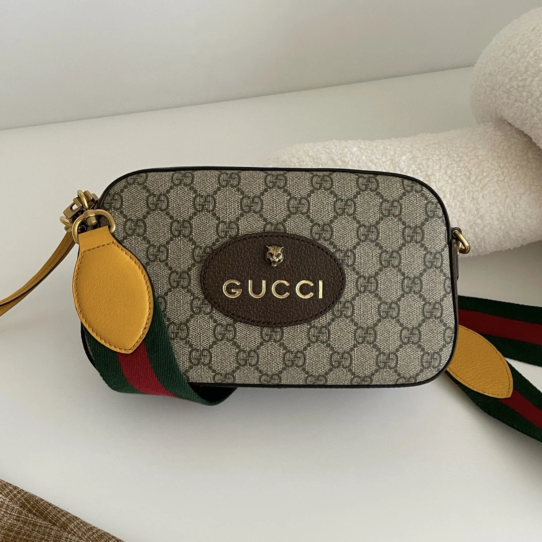 95新 GUCCI/古驰 Neo Vintage 老花虎头相机斜挎包 5133
