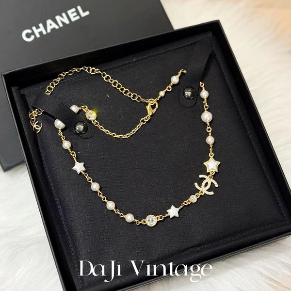大吉中古/Chanel香奈儿珍珠星星双c水钻项链