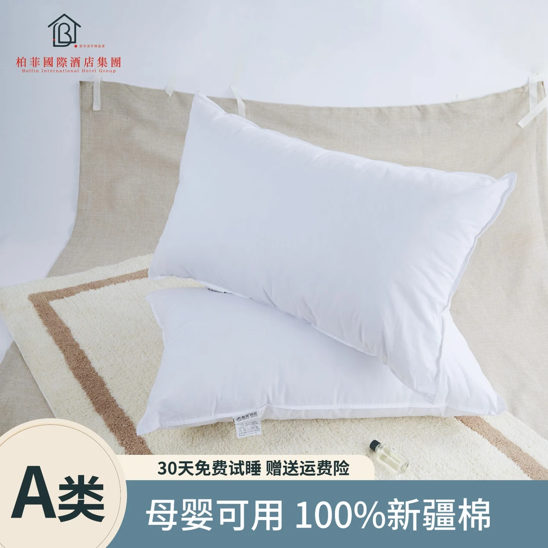 柏菲星级酒店枕头学生宿舍枕头单只护颈家用防螨枕芯一对水洗枕头