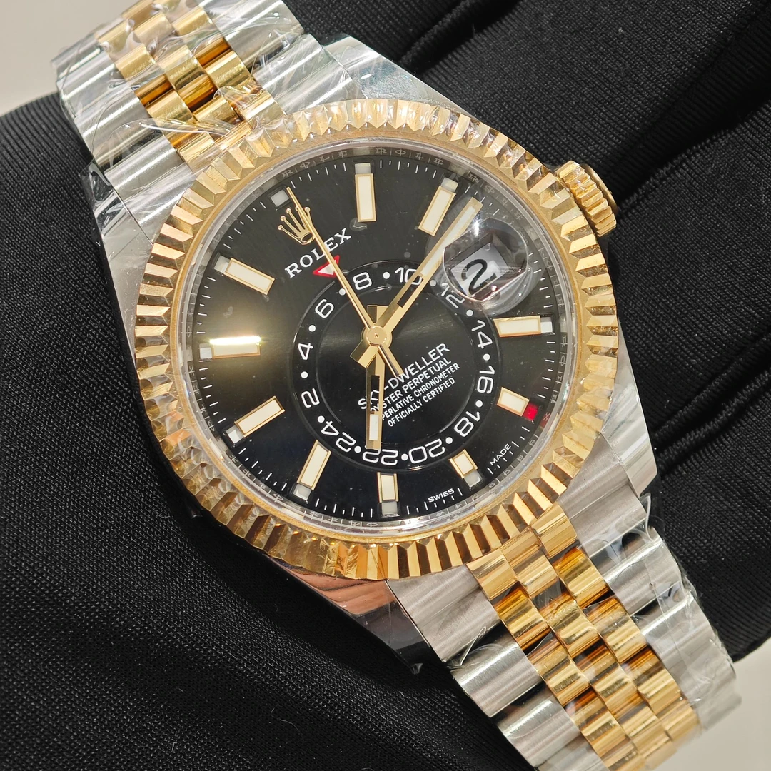 95新 Rolex/劳力士 22年纵航者系列326933黑盘男士经典年历机械表