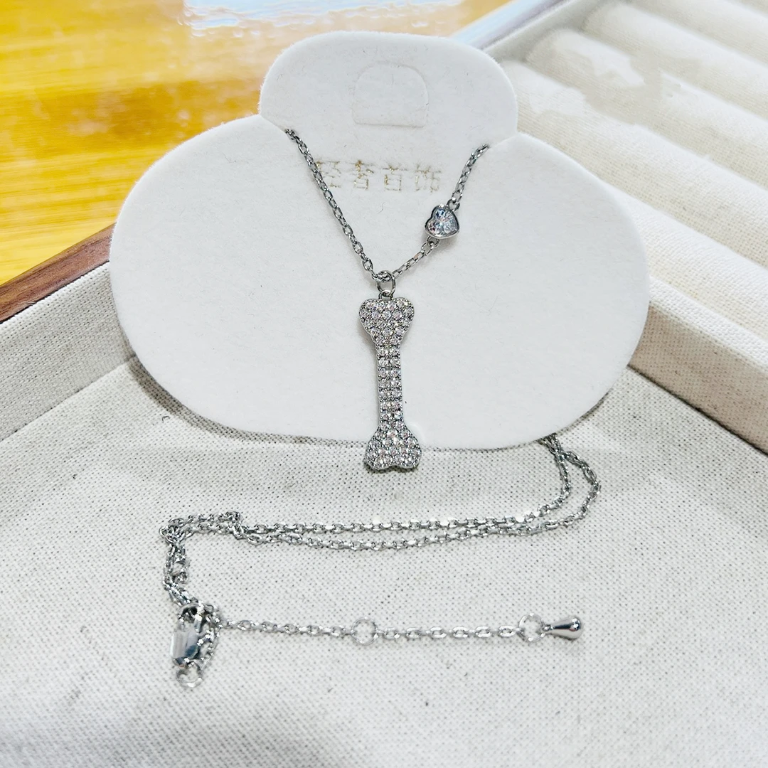 XL-451王一博同款满钻骨头吊坠简约个性百搭锁骨链