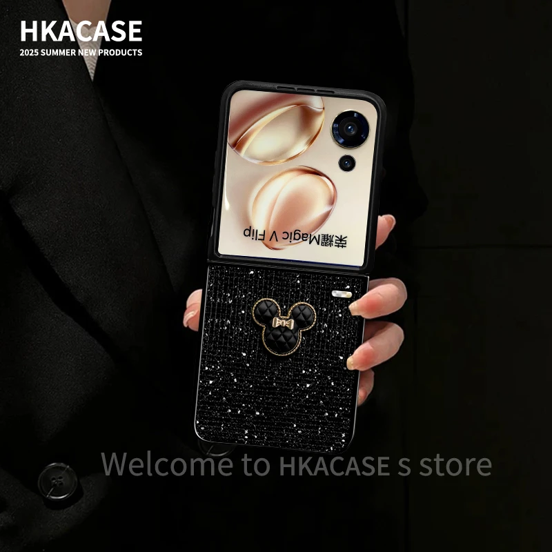 适用荣耀magicvflip手机壳米奇二合一折叠闪钻星空全包保护套