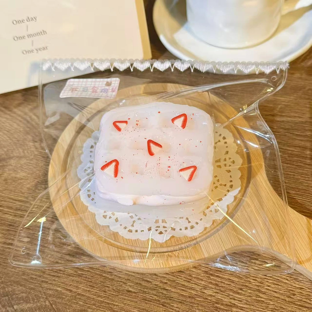 【乳膏泥】草莓棉花糖夹心饼干 纯手工硅胶捏捏乐解压玩具