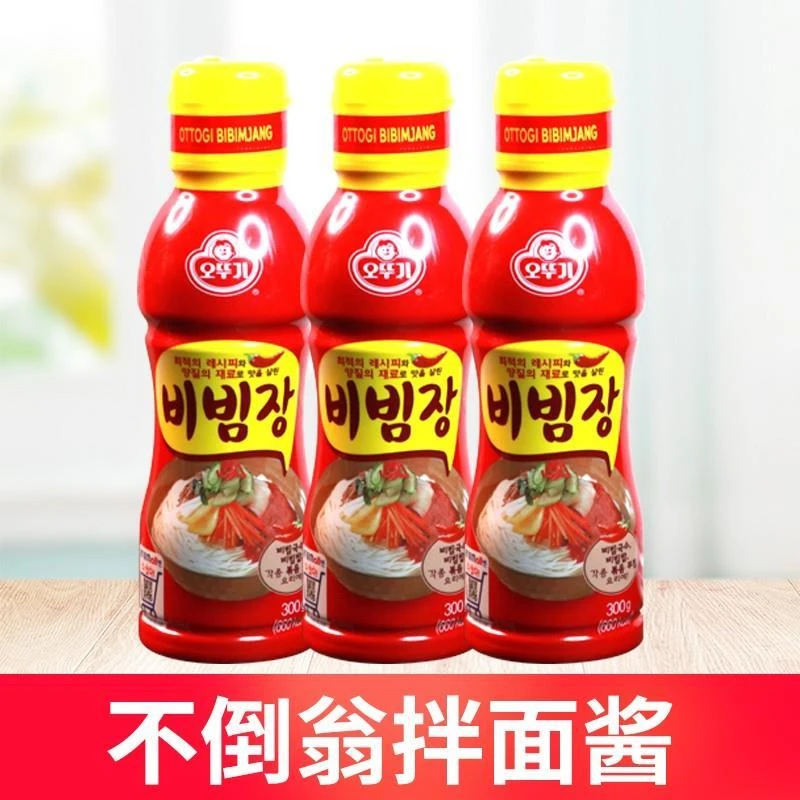 韩国进口不倒翁韩式挤压拌饭酱辣椒酱调味料理瓶装甜辣开胃拌面酱