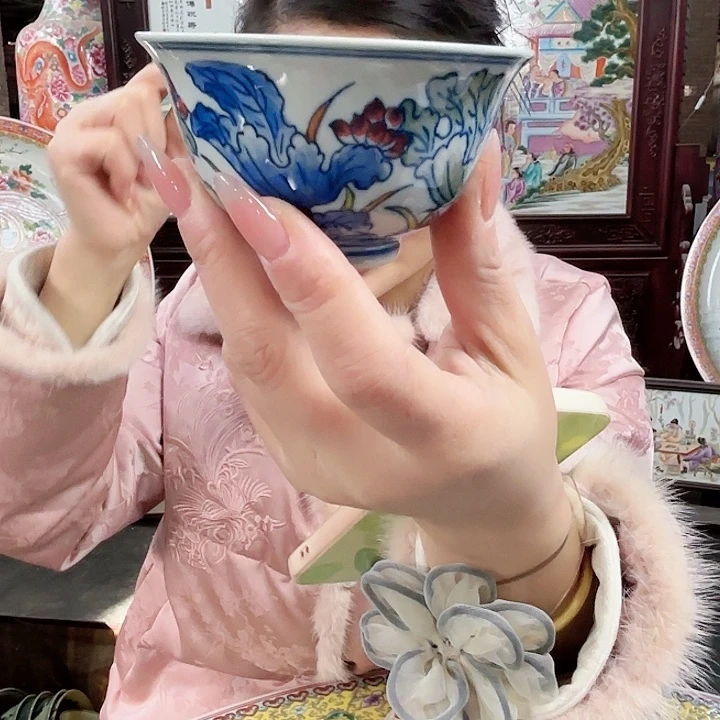 其他陶景德镇高温陶瓷绿希荷花杯