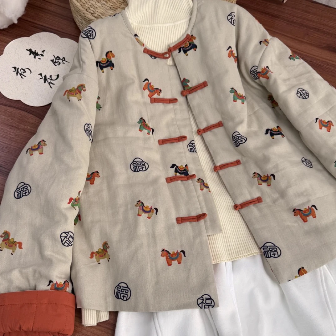 中 正品新疆棉花棉服女新中式宽松休闲冬暖棉袄棉衣女装外套c369
