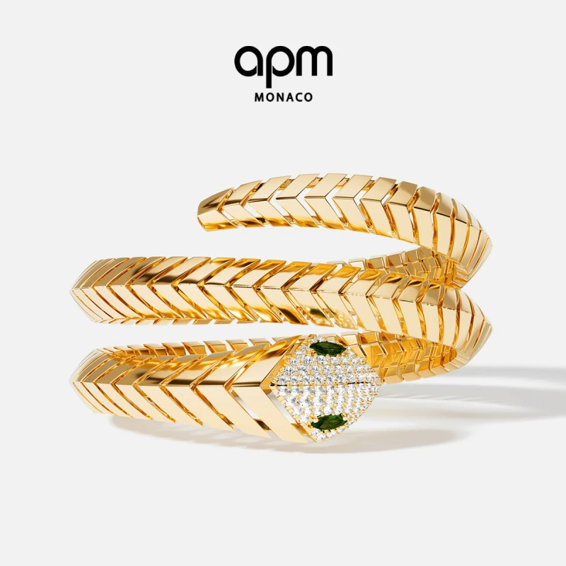 APM Monaco 经典蛇形双层环绕式手镯送对象礼物小众设计高级感