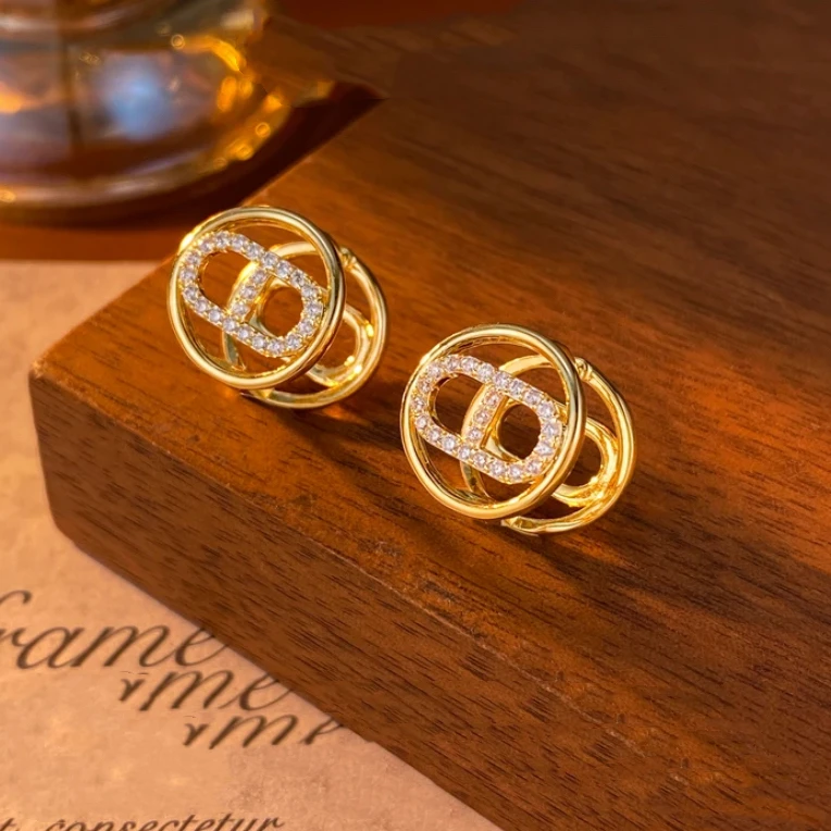 铜合金耳饰 《货号6872》明星同款双戴耳扣