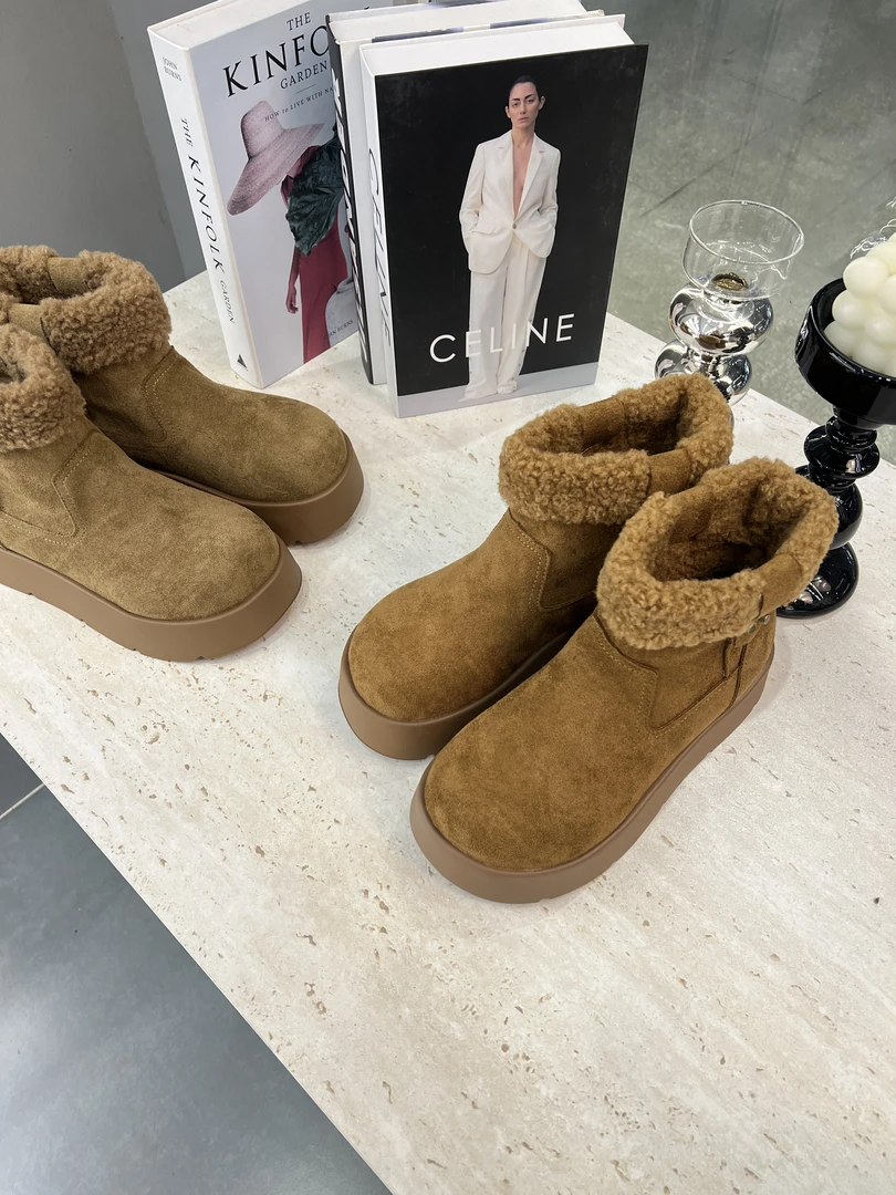 【Mi SHang】中筒厚底雪地靴~211-6~