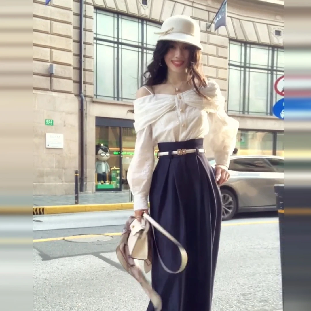 高级感小个子白色衬衫长裤两件套装早秋季新款2025气质穿搭一整套