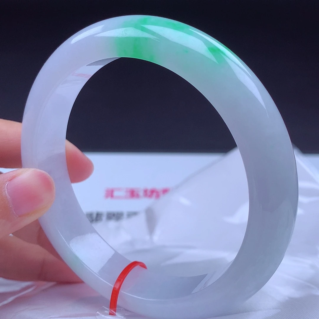 翡翠未镶嵌手镯63圈001989