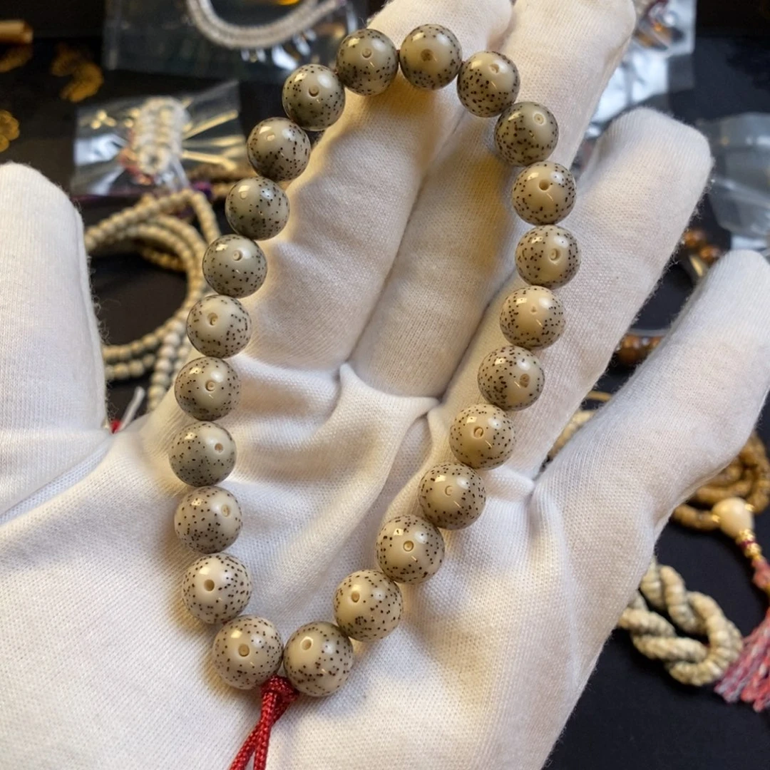 手串星月菩提骨瓷白丹凤眼留白10圆
