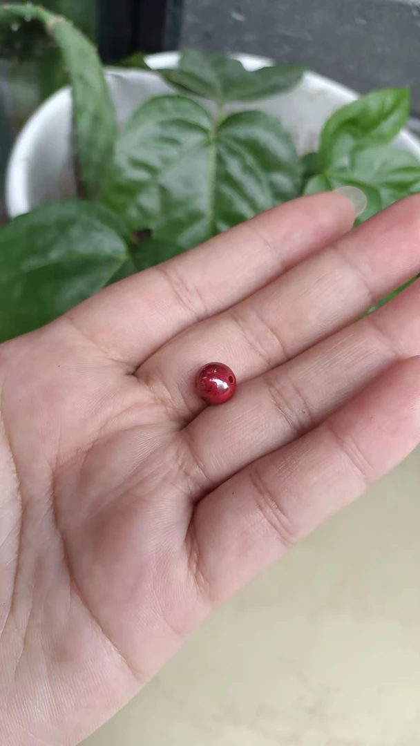含辰砂工艺品辰砂0.8 珠子 1 颗