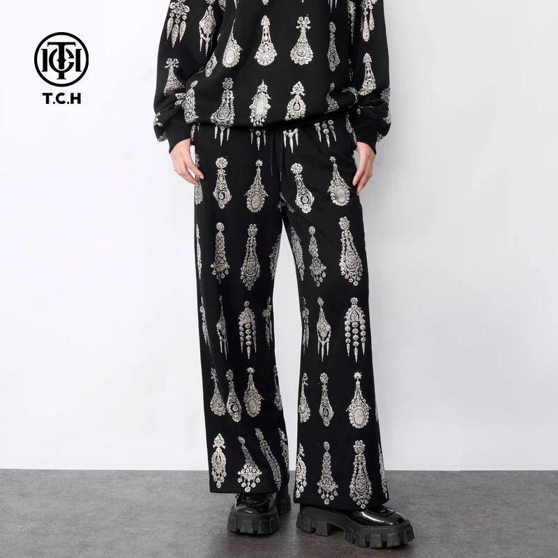 石景山TCH-潮牌轻奢直筒吊坠烫钻工艺百搭时尚休闲裤T72C206012