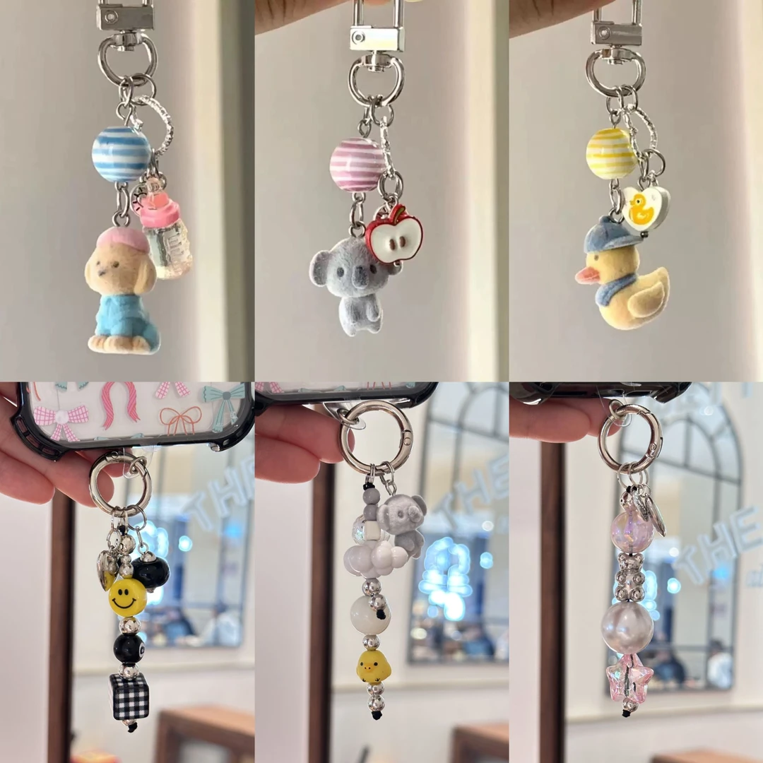 可爱网红挂件手机壳挂件钥匙扣挂饰手机壳装饰笑脸挂饰