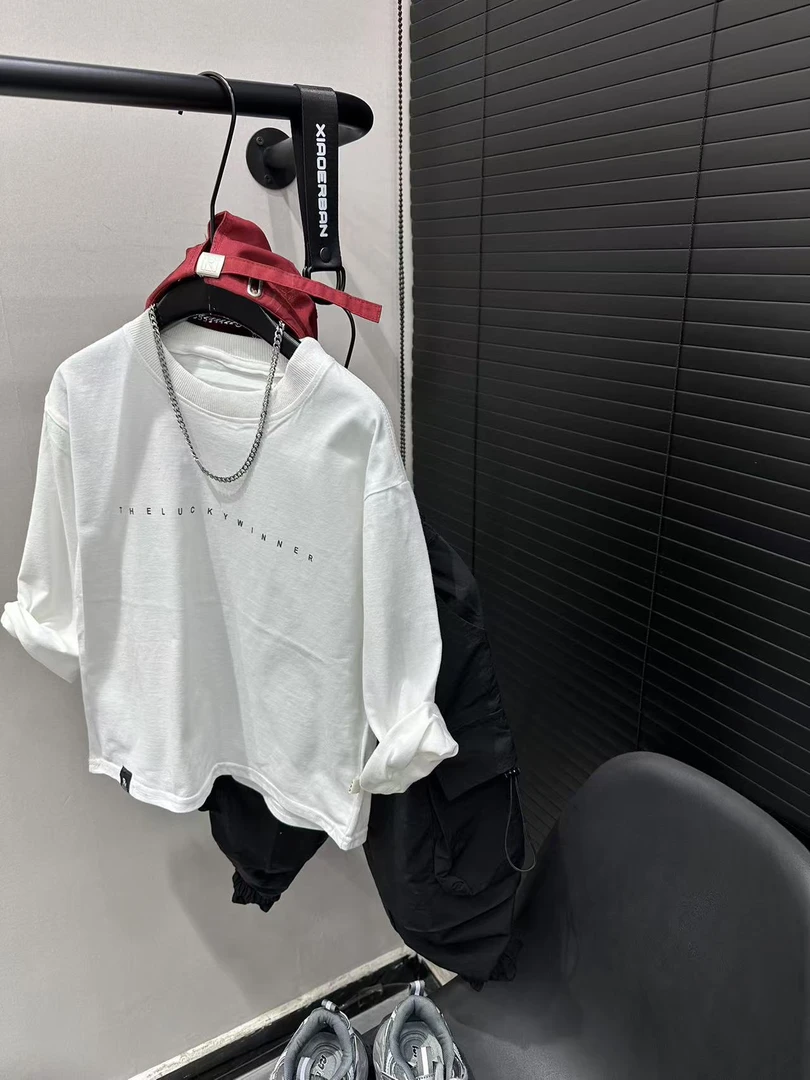 T-01小韩范字母百搭t长袖打底内外穿搭配神器