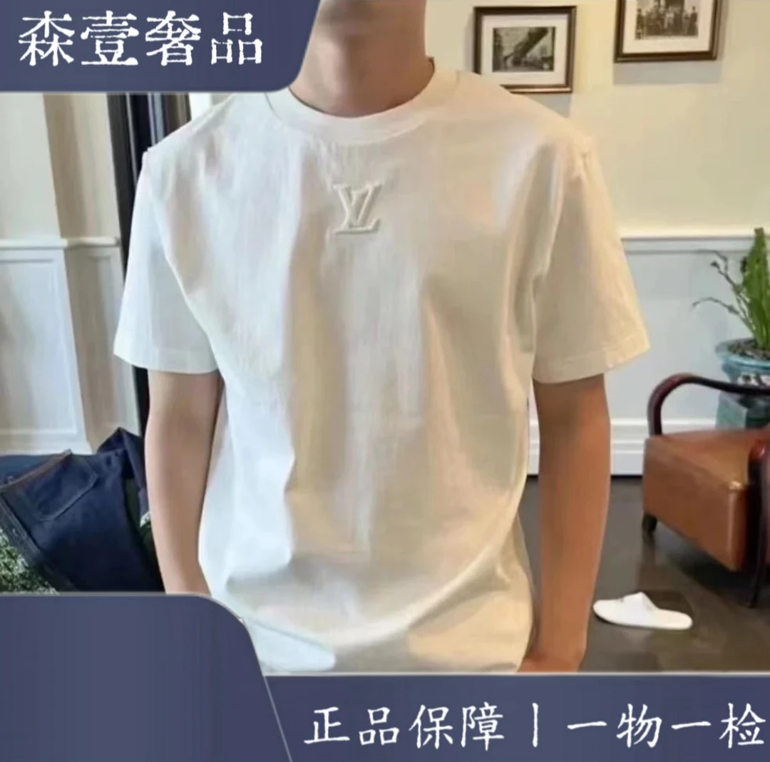 未使用 LouisVuitton/路易威登 标识圆领休闲短袖T恤 白色