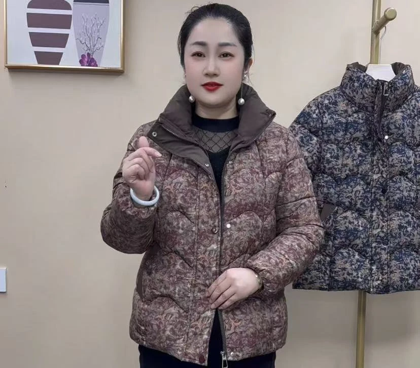 秋冬新款时尚洋气气质优雅中年妈妈装加厚保暖棉服外套5066款