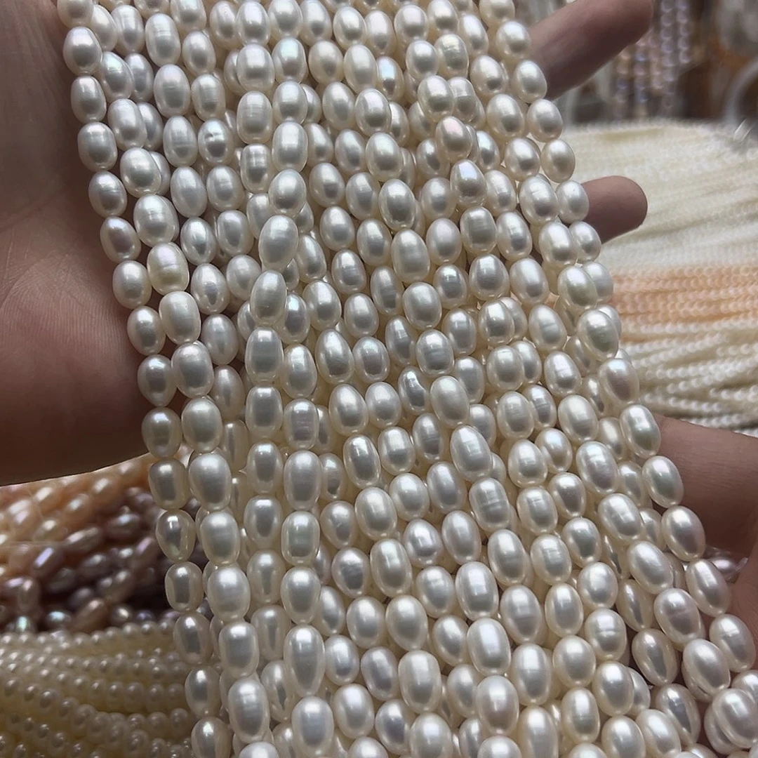 未镶嵌半成品淡水珍珠卡6+淡水无核极光35厘米