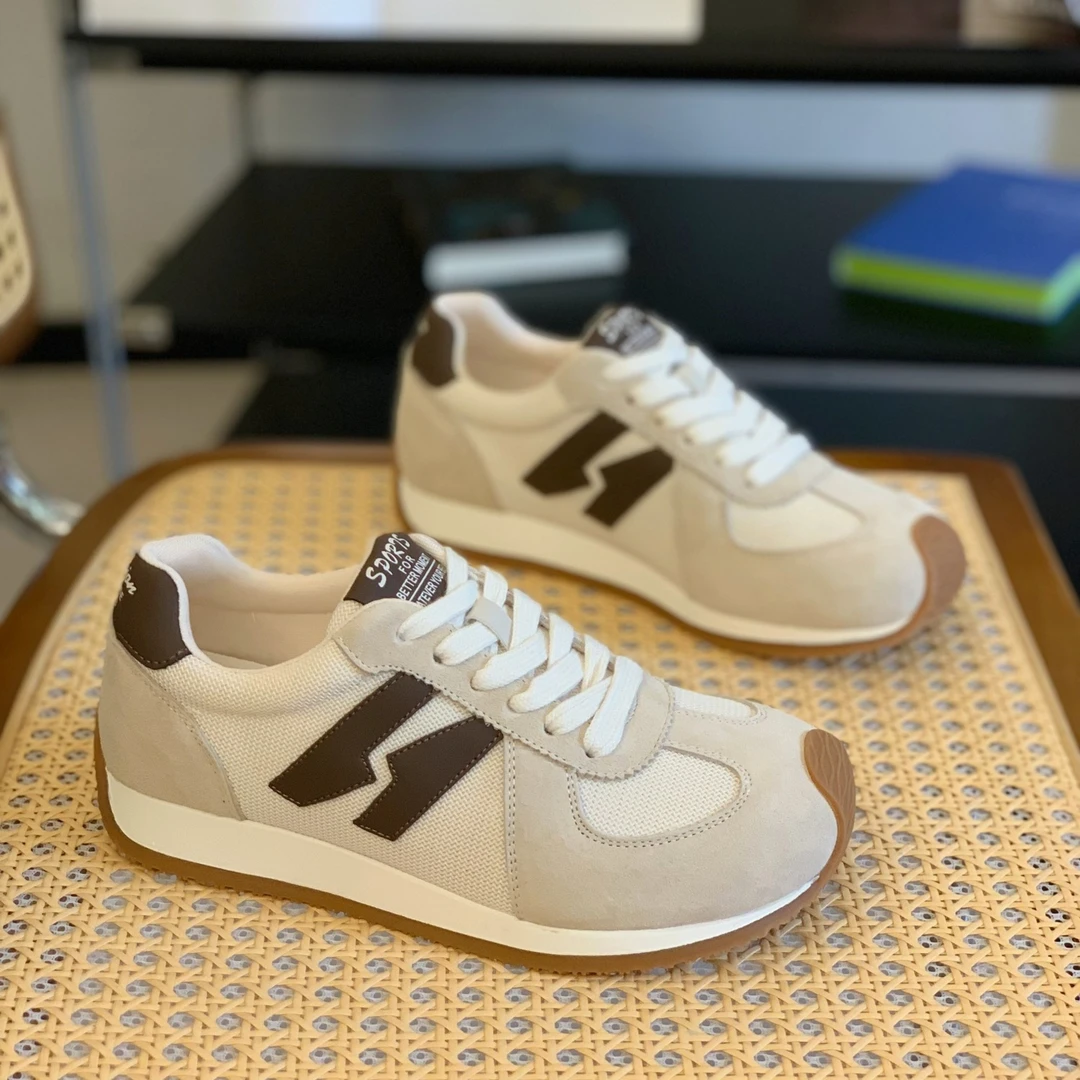 2025秋季新款百搭复古显脚小老爹鞋女时尚拼接韩版内增高休闲鞋