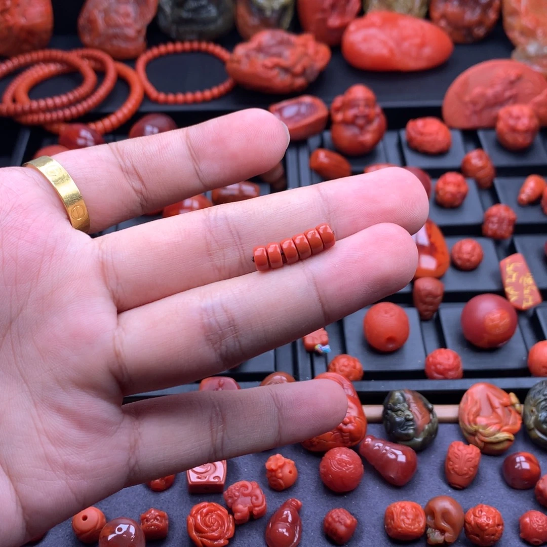 南红玛瑙未镶嵌南红原矿精工隔片5mm