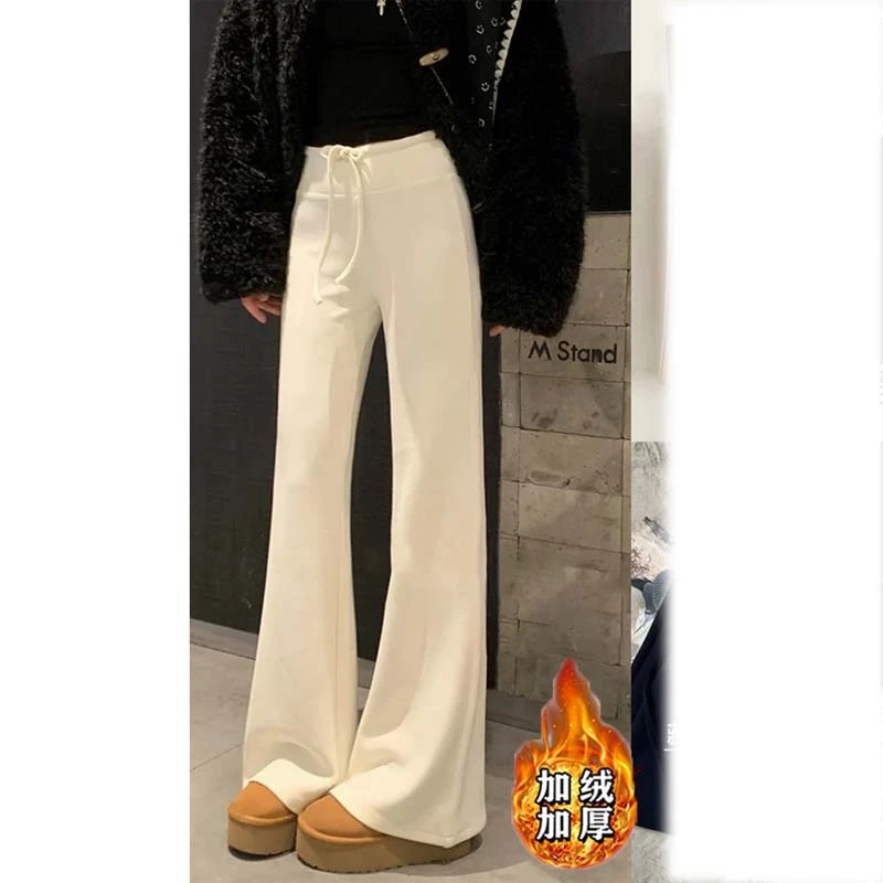 【加绒加厚】加绒裤女直筒高腰秋冬女款加绒显瘦微喇裤MZ0068