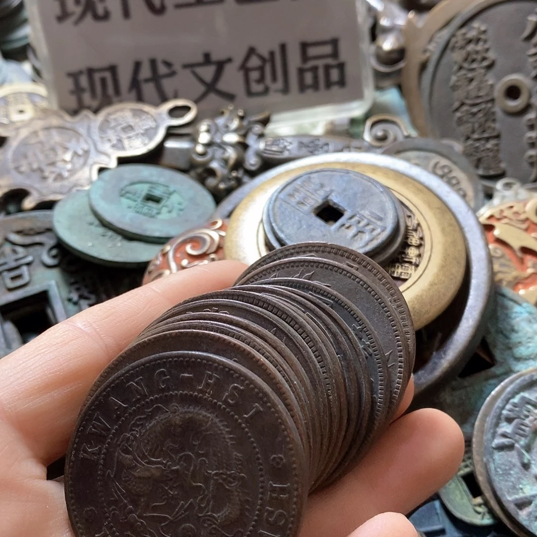 铜现代工艺品铜钱学习币110