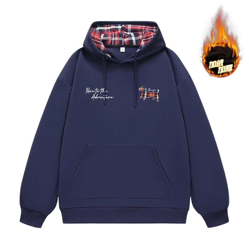 稻草人新款秋冬季男士长袖卫衣外套上衣复古休闲百搭美式加绒连帽