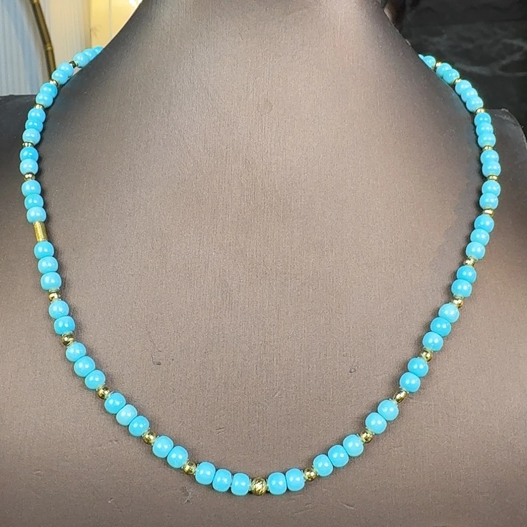 绿松石18K金镶嵌珠宝奇石