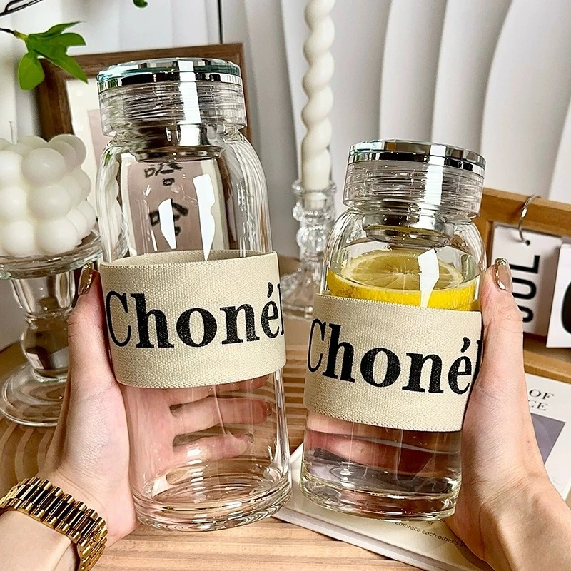 高硼硅耐高温透明玻璃水杯女款杯高颜值带盖茶水分离泡茶杯子