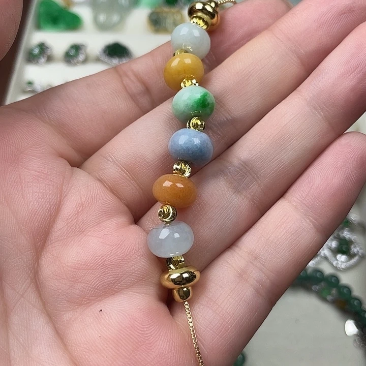 翡翠14K金镶嵌颈饰