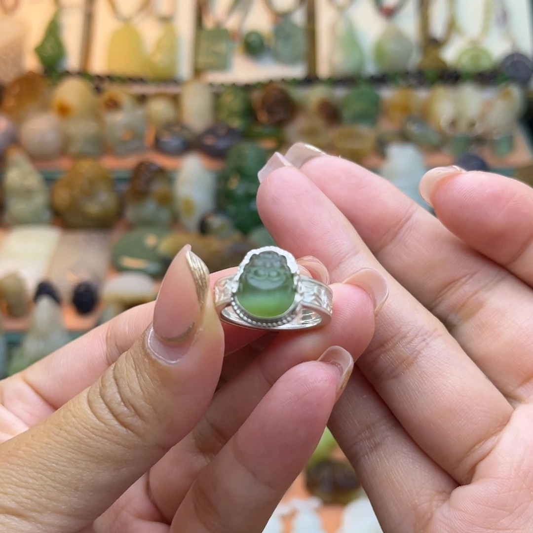 和田玉银S925镶嵌颈饰清**心