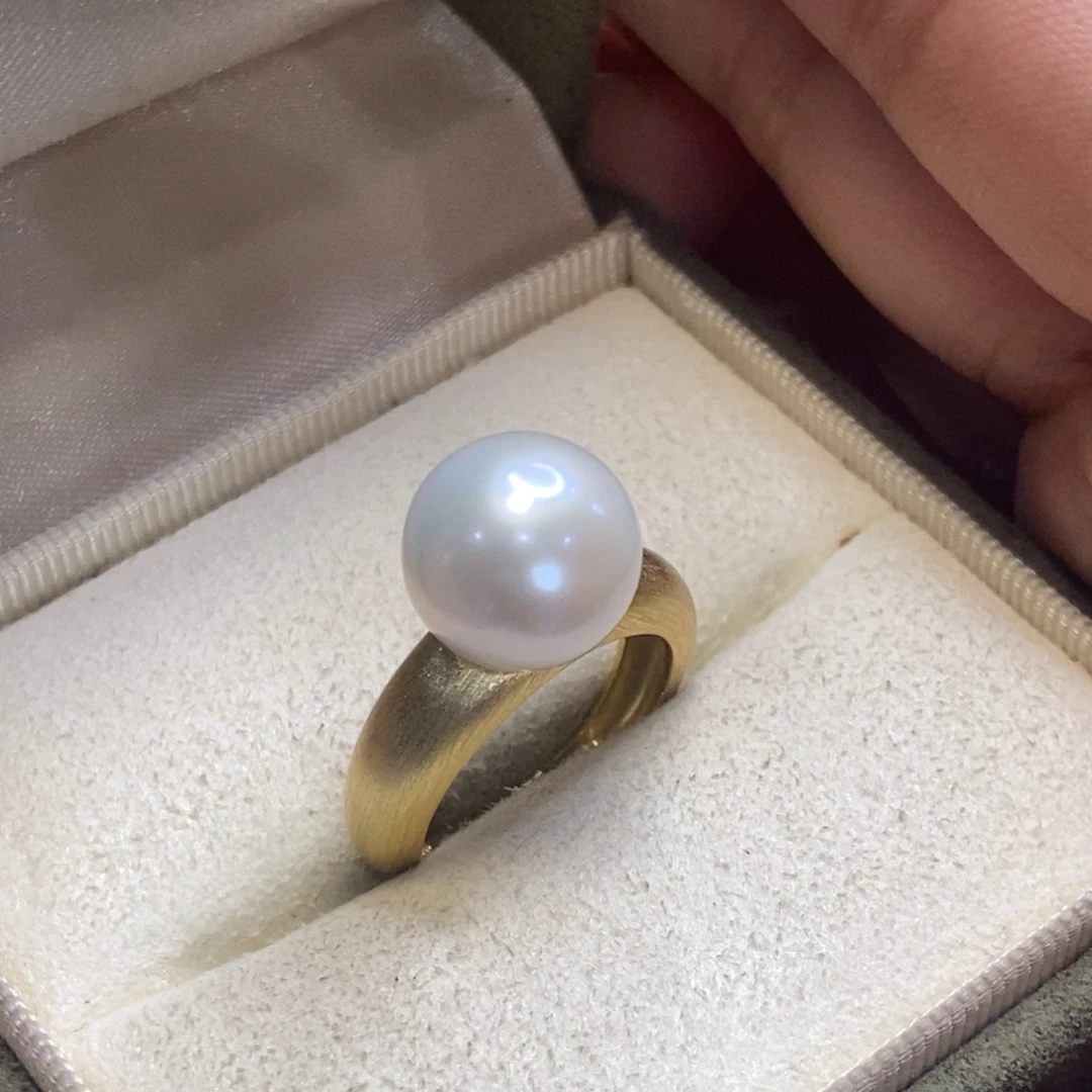 淡水珍珠戒指银S925镀金镶嵌