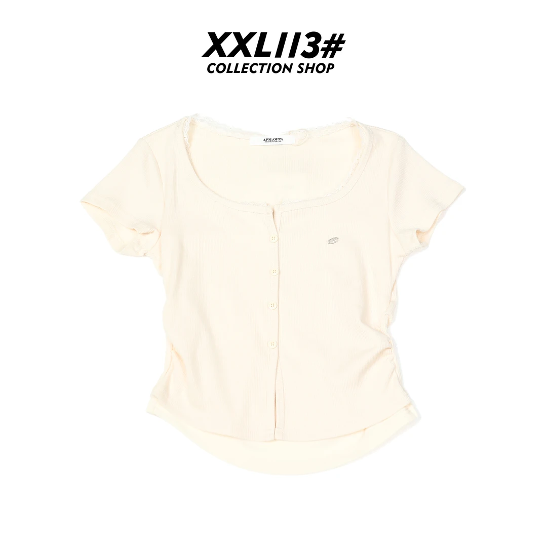 113* CENTRALIZED SHOP纯欲风常规款常规蕾丝短袖T恤X5F27F6368