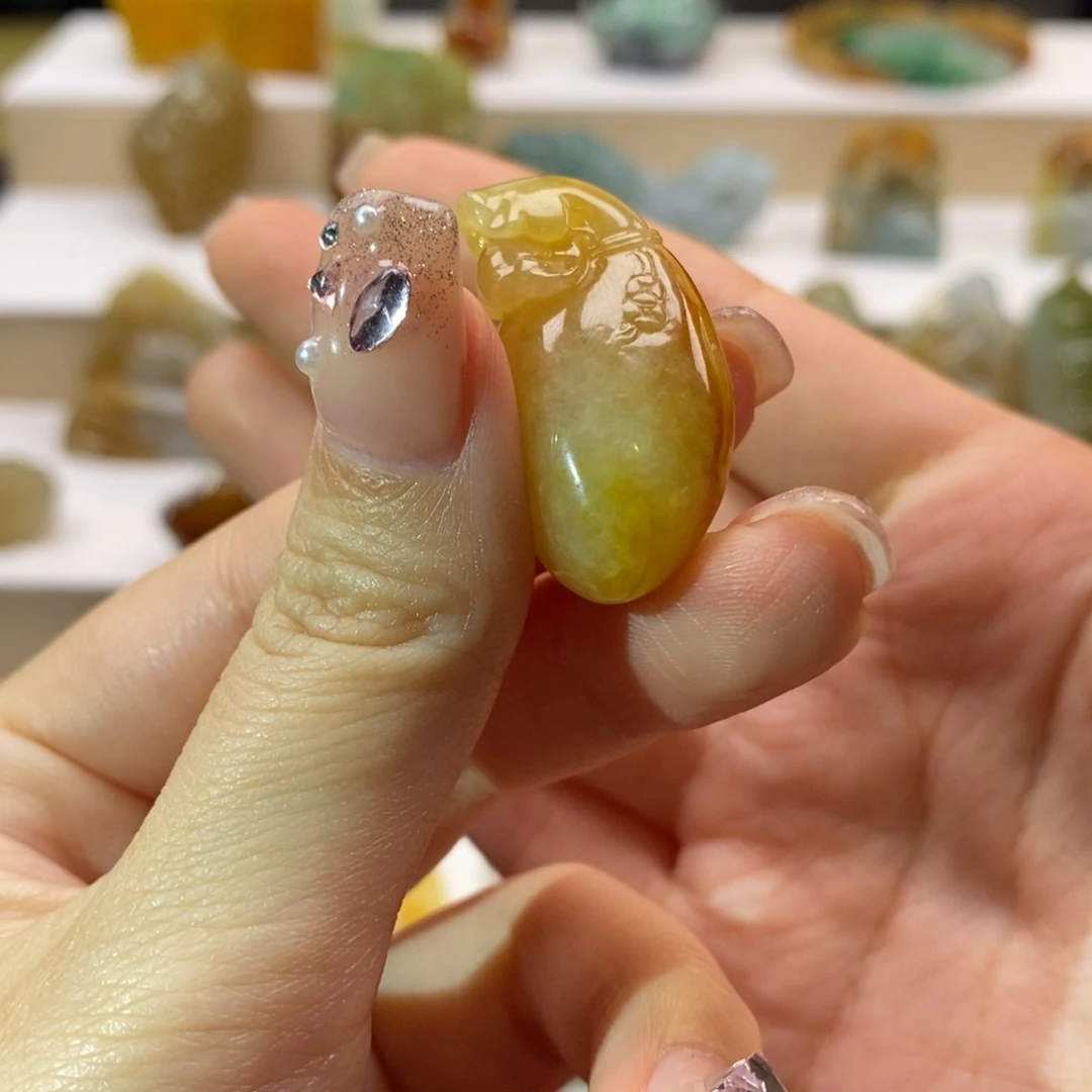 翡翠未镶嵌颈饰翡翠吊坠项链钱袋