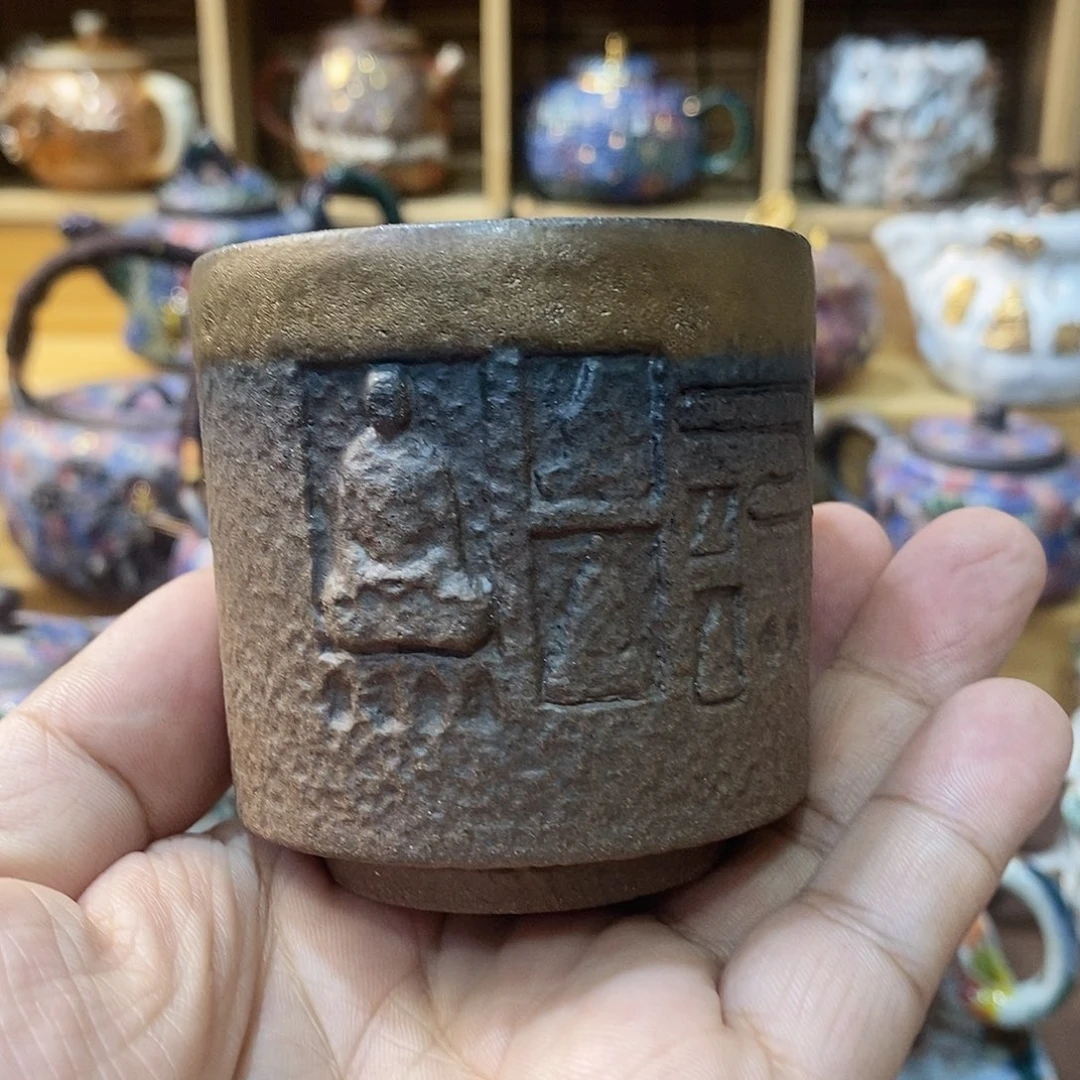 粗陶志野柴烧茶器