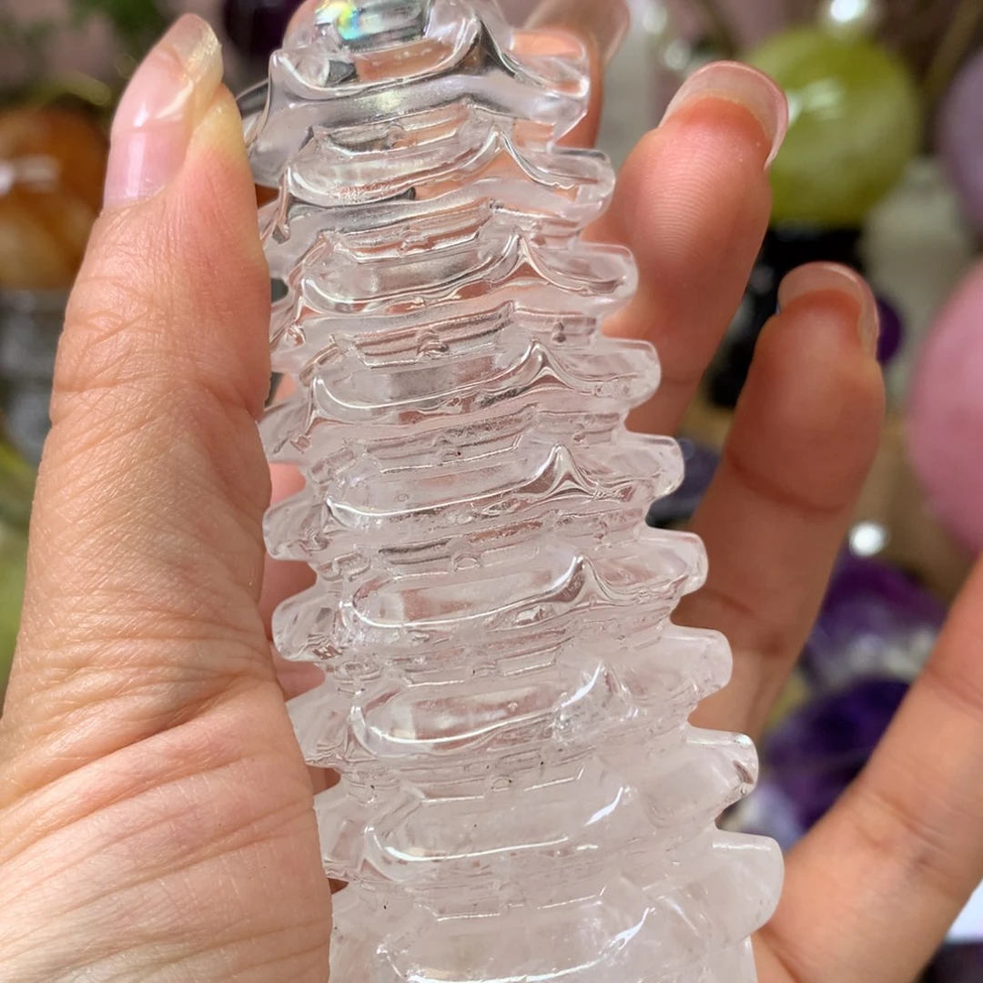 水晶珠宝半成品未镶嵌V****7文昌塔白水晶