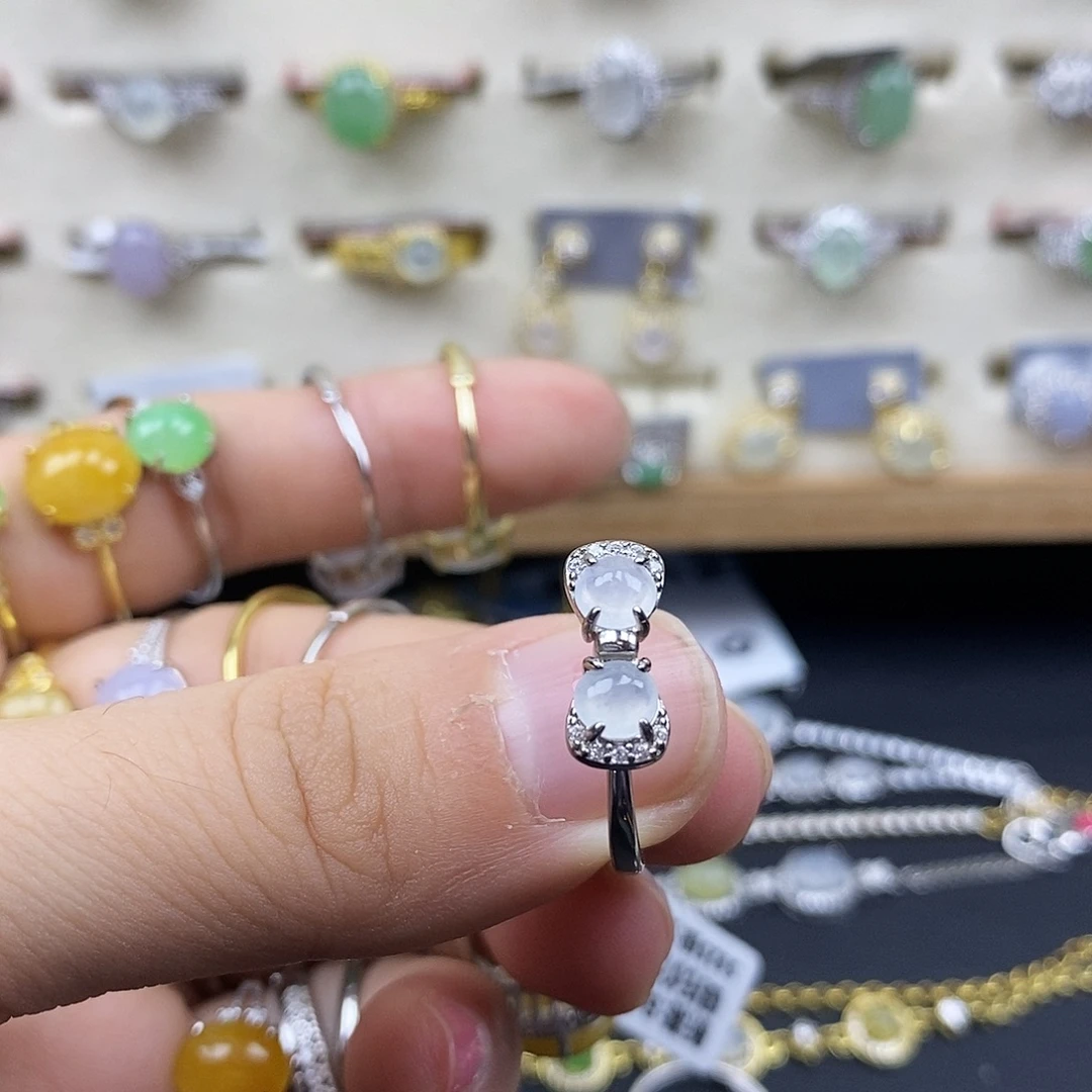 翡翠银S925镶嵌戒指