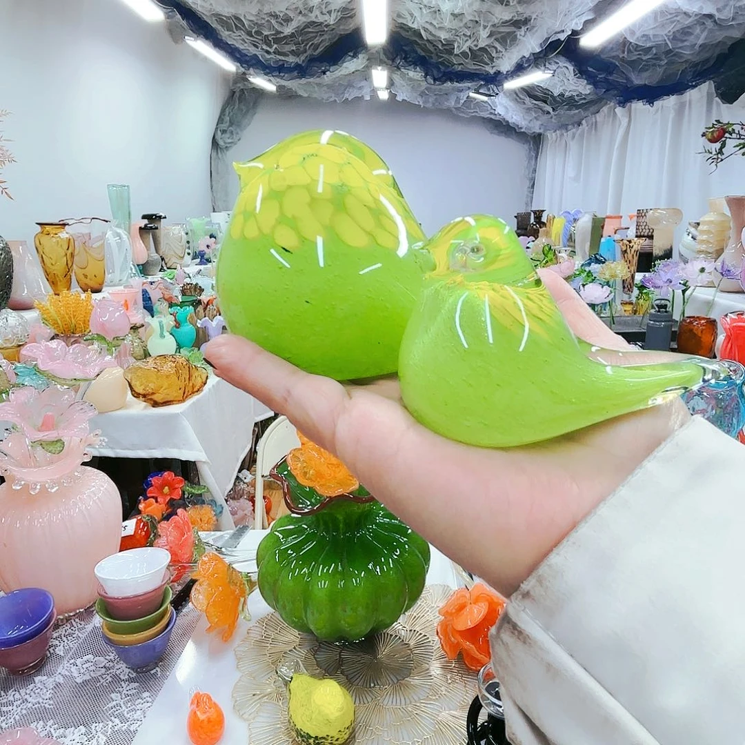 一对福利不退不换琉璃艺术品