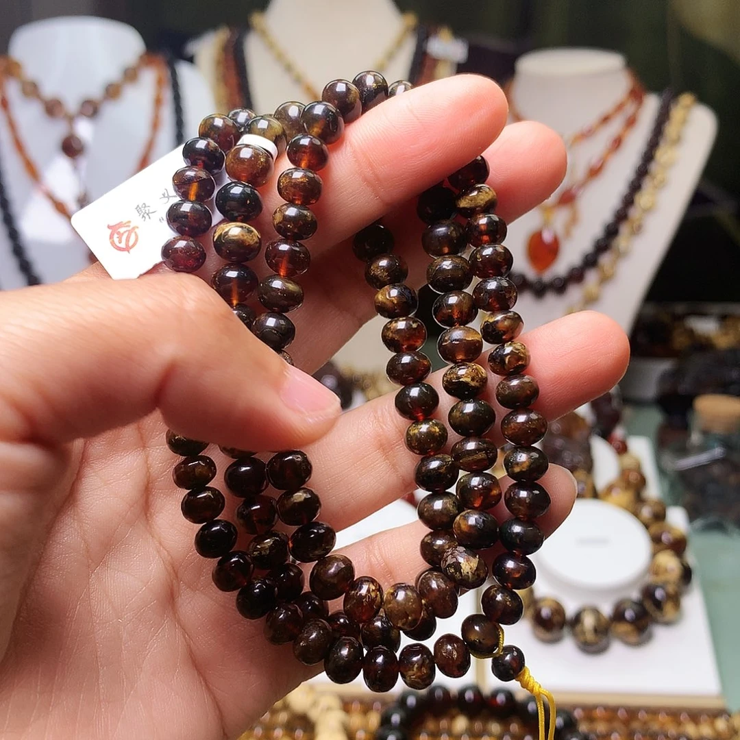 裸石琥珀未镶嵌抚顺琥珀7花蜡