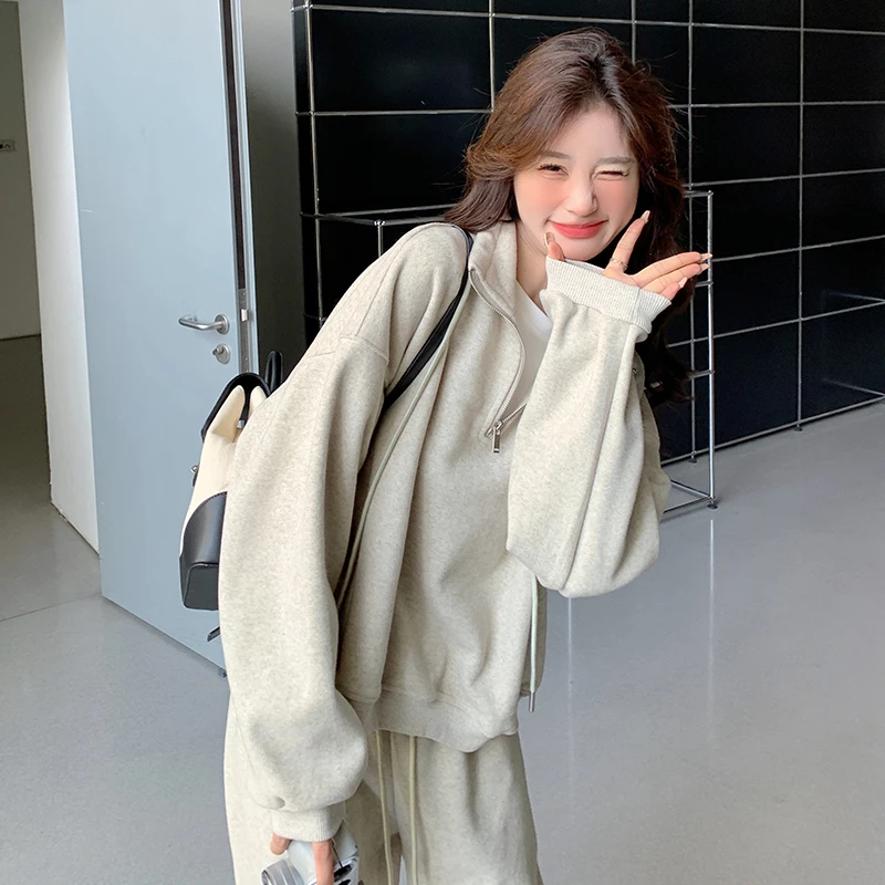 薄款长袖秋季长款轻职风卫衣百搭加厚显瘦春秋韩版时尚休闲连帽